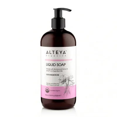 Imagen del producto de Jabón líquido Muscato y Rosa, orgánico, Alteya Organics, 500 ml