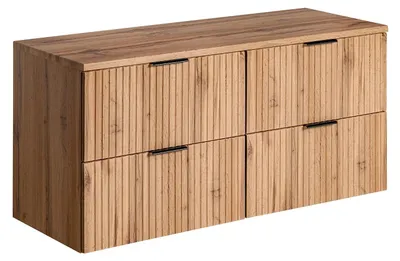 Produktbild von Bad-Hängeschrank unter dem Waschbecken mit Kratzpaneelen - Natürliches Licht - L120 cm - ZEVARA