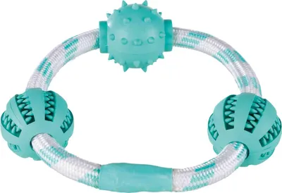 Produktbild von TRIXIE Denta Fun Seilring mit Bällen - diverse - ø 20 cm/ø 5 cm