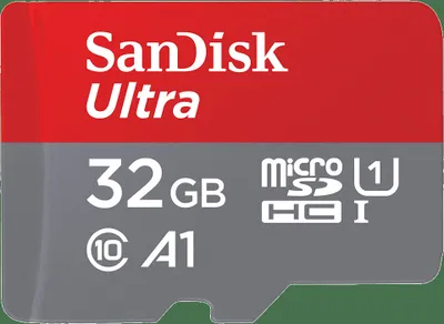 Immagine prodotto di SanDisk Ultra microSD, 32 GB, MicroSDHC, Classe 10, UHS-I, 120 MB/s, Grigio, Rosso