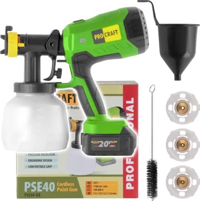 Zdjęcie produktu dla Akumulatorowy pistolet natryskowy Procraft PSE40bb 20 V bez akumulatora