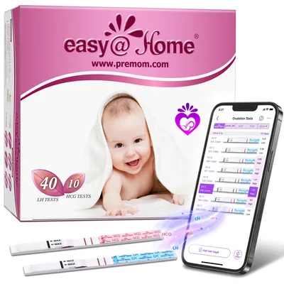 Produktbild von Easy@Home 40 Ovulationstest + 10 Schwangerschaftstest: Fruchtbarkeitstest für Frauen Kinderwunsch: Empfidlich Eisprung Teststreifen 25 mIU/ml - 40 LH + 10 HCG Test
