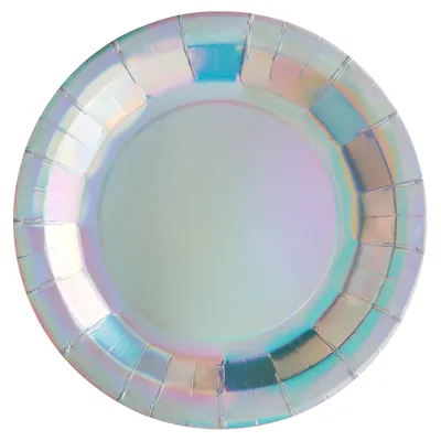 Immagine prodotto di Piatti di carta decorazione tavola metallizzata 10 pezzi colorati 22,5 cm - taglia unica