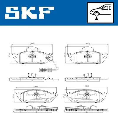 Produktbild von SKF Bremsbeläge Satz Vorne Bremsklötze passend für MERCEDES-BENZ M-Klasse (W163) VKBP 81065 E