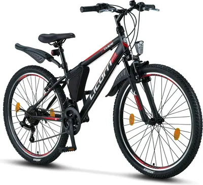 Produktbild von Licorne Bike Guide Premium Mountainbike Shimano,Farbe:Schwarz/Rot/Grau;Zoll:26