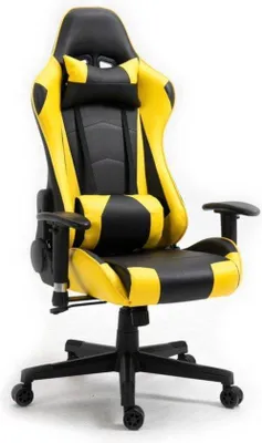 Productafbeelding van Ergonomische gamingstoel met verstelbaar design - Zwart/Geel - Comfortabele kantoelvariant