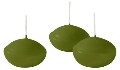 Zdjęcie produktu dla Świece pływające, średnica 4,5 cm, wysokość 2,7 cm - 20 sztuk - kolor: oliwkowa zieleń - Cerer