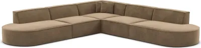 Produktbild von Samtstoff Ecksofa Brevia Braun