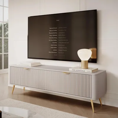 Produktbild von Lowboard TV-Schrank FLORE 163 cm Beige Gold Geriffelt 2D Modern