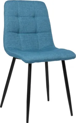Produktbild von TPFLiving Esszimmerstuhl Till Stoff Gestell Metall matt schwarz blau