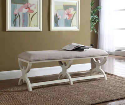 Produktbild von Hocker Polsterhocker Fuß Möbel Wohnen Sitzbänke Sitz Leder Beige Design Ottomane