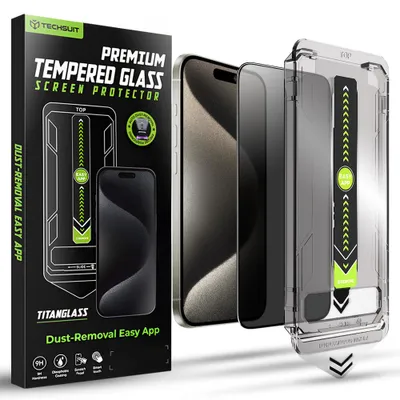 Obrázok produktu pre Techsuit - TitanGlass FullCover ochranné sklo pre iPhone 15 Pro Max - privátne