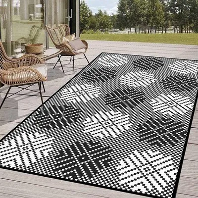 Zdjęcie produktu dla Odporny na warunki atmosferyczne dywanik ogrodowy 180 x 120 cm, dwustronny dywanik piknikowy do ogrodu, na taras i na kemping