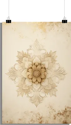 Produktbild von Abstraktes Poster - Mandala Poster - Blumenposter - Kunstposter - Stilvolles Poster - 61x91cm - Perfekt zum Einrahmen