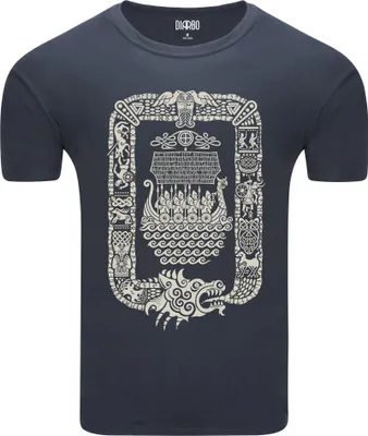 Immagine prodotto di T-shirt da uomo Diarbo con stampa vichinga Drakkar grigio scuro taglia XXL