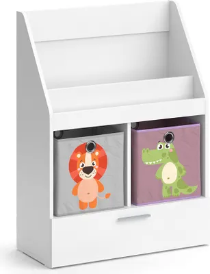 Produktbild von Kinderregal Vicco Luigi Weiß 72 x 96.2 cm mit Schublade und 2 Faltboxen opt.4, Model 39443