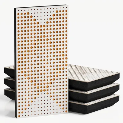 Obrázek produktu pro Sada 10 tenkých akustických panelů WILDS-F, potažených sametem, rozměr 50x25 cm, barva bílá/žlutá