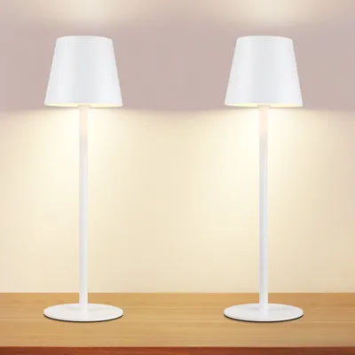 Produktbild von ZMH Tischlampe Kabellos LED Tischleuchte Nachttischlampe Touch Dimmbar 2er Schreibtischlampe USB Aufladbar Metall Schreibtisch Nachttisch Schlafzimmer