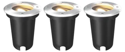 Produktbild von Ledvion 3er Set LED Bodenstrahler Außen IP67 10W 230V GU10 rund
