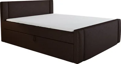 Produktbild von Boxspringbett UNO 140x200 mit 2 Bettkästen, Bonell-Matratze und Topper. Möbel vom Hersteller- Handarbeit!Bett Komplett-Set mit Matratze,Bettkasten & Kopfteil. Stoff SAVANA. Elegantes Bett mit massives Kopfteil.
