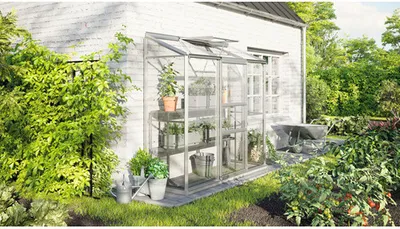 Produktbild von Vitavia Anlehn-Gewächshaus "Ida 1300" aluminium eloxiert 1,3 m² 3 mm ESG