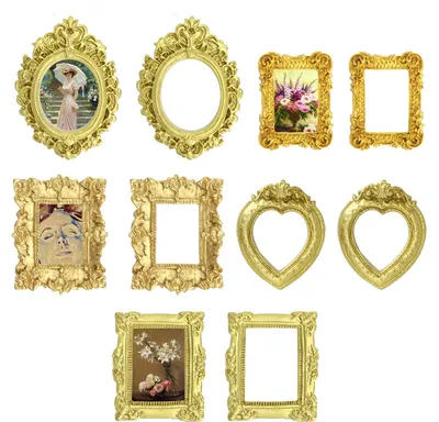 Mini-Fotolisten Barockstil Gold Set 10er für Bilder 4,6-5,5 cm