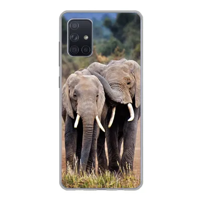 Produktbild von MuchoWow® Handyhülle Schutzhülle Hülle für Samsung Galaxy A51 5G Elefant - Tiere - Bäume - Natur Silikon Softcase Handy Hülle - Abbildung