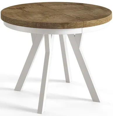 Produktbild von Esstisch Rund Evo, Moderner Esstich Ausziehbar, Tisch mit Stabile Konstruktion, Durchmesser 80 - 130 cm, Farbe Lefkas