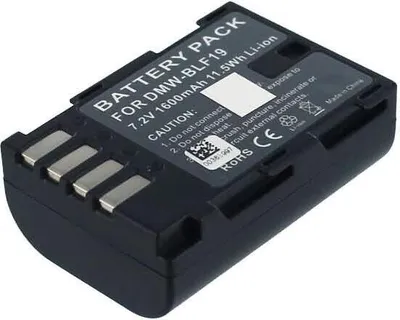 Produktbild von Akku für Panasonic LUMIX DMC-GH4A Li-Ion 7,4 Volt 1200 mAh schwarz.