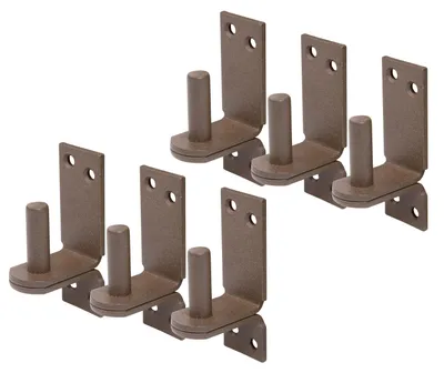 Zdjęcie produktu dla Alberts 822026 DURAVIS® zawiasy na płytkę, haczyki typu DII, powłoka duplex w kolorze rdzawobrązowym, rozstaw trzpieni Ø13 mm, płytka 100 x 35 mm, zestaw 6 sztuk