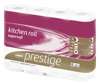 Immagine prodotto di wepa 176020 Küchenrolle Prestige 3-lagig hochweiß