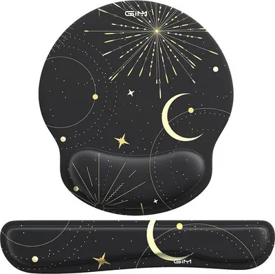 Produktbild von Famanu Ergonomische Mausmatte mit Handballenauflage und Gelkissen - Schwarz