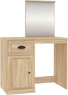 Obrázok produktu pre vidaXL Toaletný stolík so zrkadlom Dub Sonoma 90x50x132,5 cm