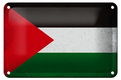 Produktbild von Blechschild Flagge Palästina 18x12cm Flag Palestine Vintage Dekoration