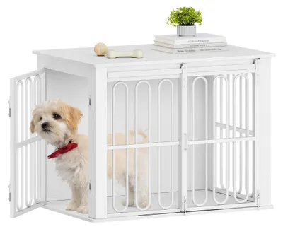 Produktbild von Holz-Hundebox - Hundekäfig - Hundehütte - Tierbox - Hundegehege - Mit Doppeltüren