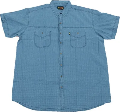 Produktbild von Übergrößen Kurzarm-Herrenhemd KAMRO Blau meliert 8XL