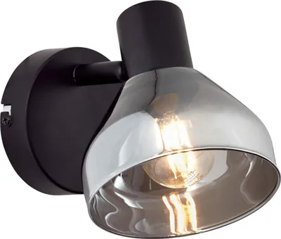 Productafbeelding van BRILLIANT Wandlamp Reflekt | Decoratieve wandlamp | Glas/Metaal | Zwart | Verstelbare lampkop | 1x E14, max. 18W
