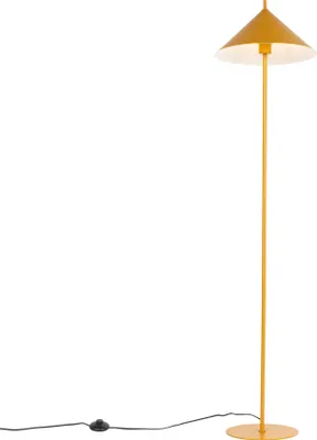 Produktbild von QAZQA - Design Design-Stehleuchte I Stehlampe I Standleuchte I Lampe I Leuchte Gelb Dreieck - Triangolo I Wohnzimmer I Schlafzimmer - Stahl Rund - LED geeignet E27