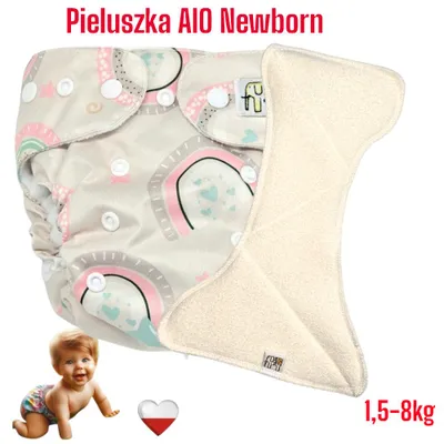 Produktbild von AIO NEWBORN Pocketwindel aus Regenbogen-Mikrofaser