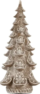 Image de Clayre & Eef Décoration Sapin de Noël 12x12x25 cm Marron Plastique