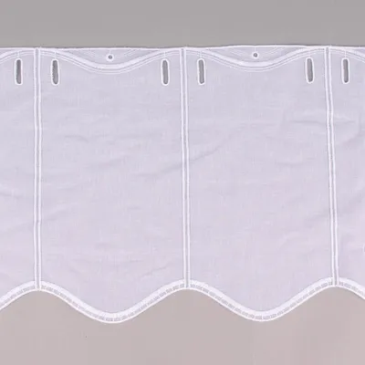 Produktbild von Scheibengardine nähfrei Stickerei Leinenlook weiß 30cm