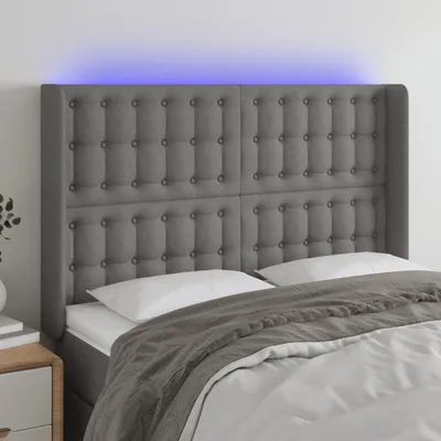 Produktbild von LED Kopfteil Dunkelgrau 147x16x118/128 cm Stoff , Kopfteile Design 2024
