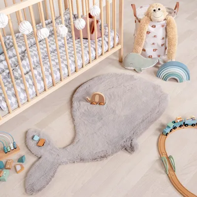 Produktbild von Volero - Kinderteppich - Huggy Wal Grau - 70x120 cm - Kinderzimmer, Babyzimmer - Modern