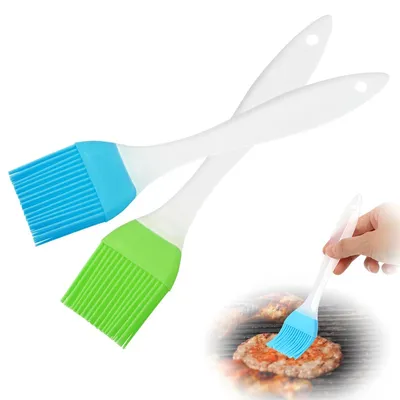 Productafbeelding van Set van 2 siliconen kwasten voor het bakken, keukenkwast, siliconen kwast, grillkwast, kleine bakkwast, siliconen grillkwast voor grillen, bakken, mengen en koken