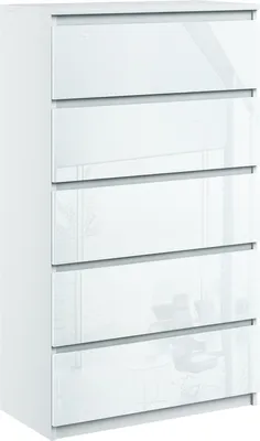 Produktbild von Kommode mit 5 schubladen 60cm Moderne Sideboard Weiss hochglanz