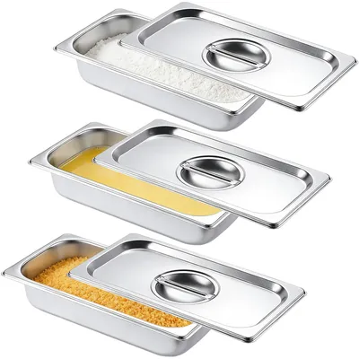 3-teiliges Panierschalen-Set aus Edelstahl, 25,5x20x5 cm
