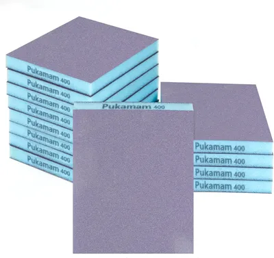 Imagen del producto de Juego de discos de lija de grano 400, 12 unidades, de 120x100x12 mm, para metal y madera
