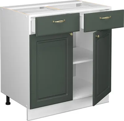 Produktbild von Küchenunterschrank Vicco Fame-Line Grün-Gold Landhaus 80 cm , AP Eiche, Model 46964