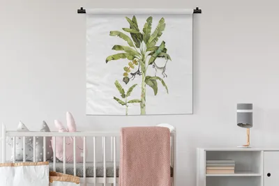 Produktbild von MuchoWow® Wandteppich Wandbehang Dschungel - Palme - Affe 90x90 cm Tapisserie Dekoration Wandtuch - Wandaufhänger