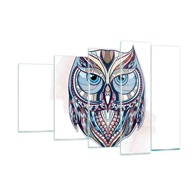 Produktbild von Bilder auf glas - Owl aztekische Tierwelt Grafik - 150x100cm - Glasbilder - Wandbilder - Kunstdruck - zum Aufhängen bereit - Wanddekoration aus Glas - Glas Bilder - Wandbild auf Glas - GEG150x100-3086